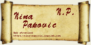 Nina Papović vizit kartica